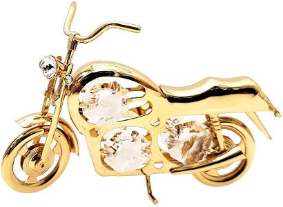 Guldbelagt motorcykel med Swarovski krystaller